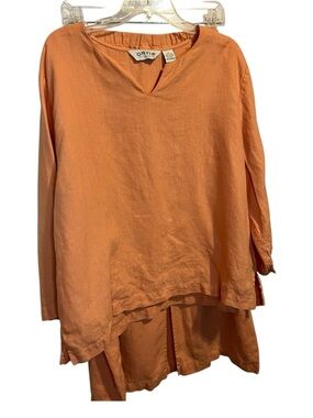 Orvis Orange Linen Skirt Set XL